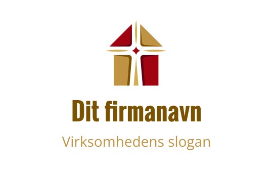 Moderne logo design med en geometrisk form i rødt og gull