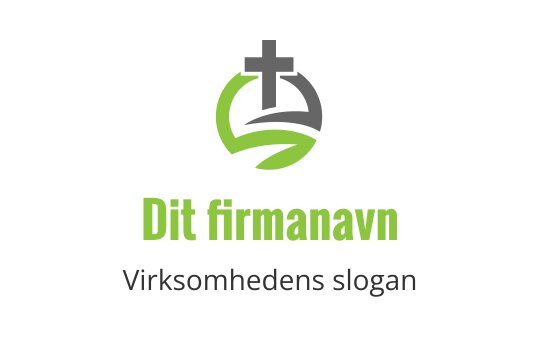 Moderne logo design med et kors og grønne bølgeelementer