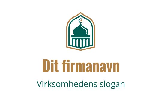 Elegant logo design med kuppel og bue i grønn og gull