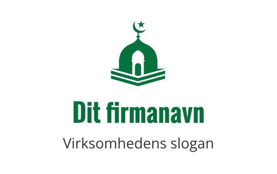 Grønn kuppel logo design med halvmåne og stjerneelementer