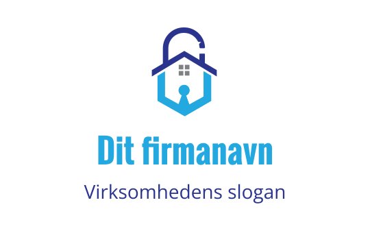 Moderne logo design med et hus og hengelås i blåtoner