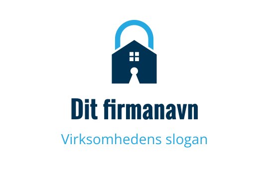 Moderne logo design med et hus og hengelås i blåtoner