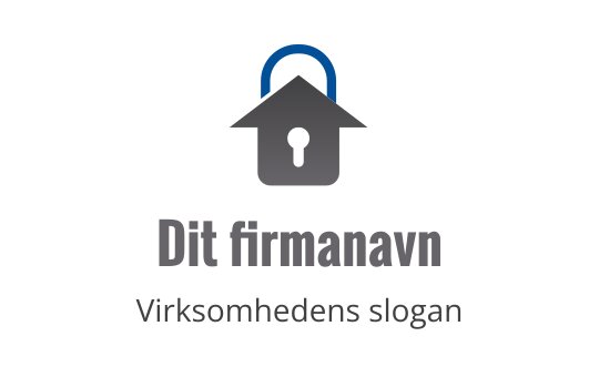 Moderne logo design med et hus og hengelås i grått og blått