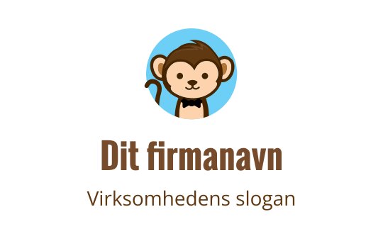Lekent ape logo design med blå bakgrunn og sløyfe