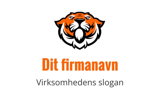 Moderne tigerlogo med oransje og svarte detaljer