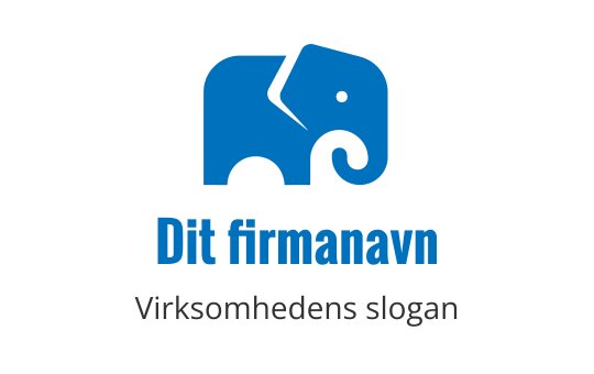 Leken blå elefantlogo med avrundede former