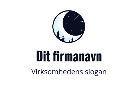 Måne og stjerne logo design med nattehimmel-tema