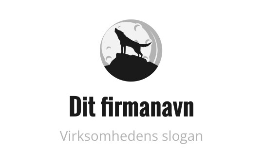 Silhuett av en ulv som uler mot en fullmåne logo design