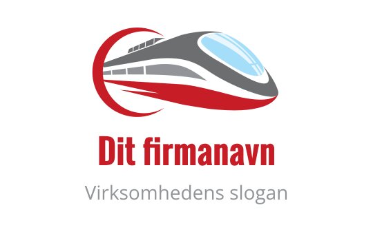 Elegant tog logo design i rødt og grått med en dynamisk kurve