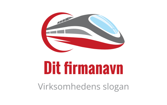 Elegant tog logo design i rødt og grått med en dynamisk kurve
