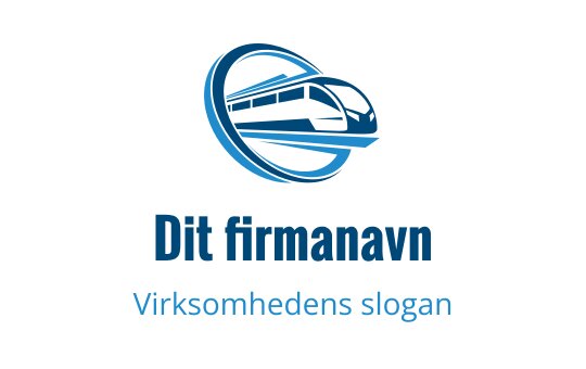 Moderne blå tog logo design med et sirkulært bevegelseselement