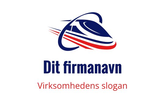 Dynamisk logo med en strømlinjeformet silhuett av en blå og rød båt