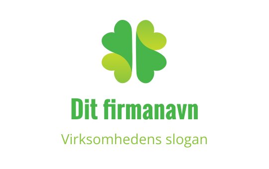 Moderne grønn hjerteformet logo med overlappende blader