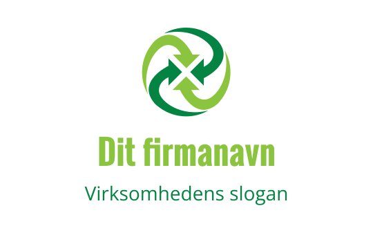 Moderne grønn sirkulær logo med piler og overlappende former