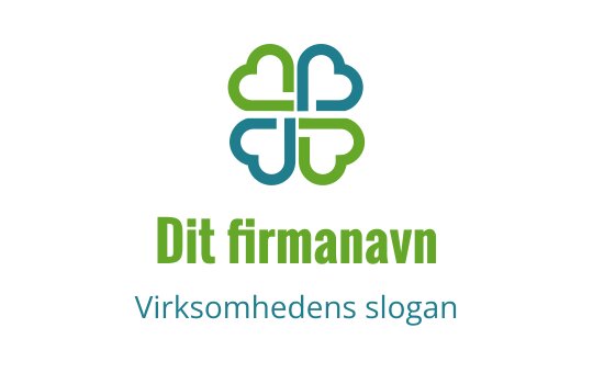 Moderne logo design med sammenflettede hjerter i grønn og blå