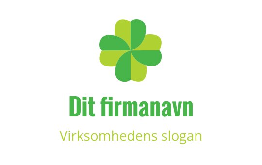 Moderne grønn blomsterlogo med runde kronblader