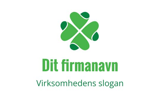 Moderne grønn logo design med en firkløverform