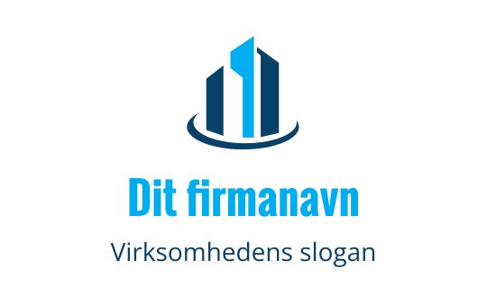 Moderne blå skyskraper logo design med sirkulær base og fet typografi