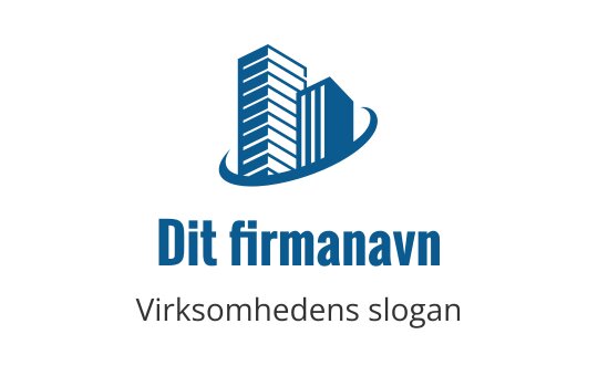 Moderne blå skyskraper logo design med buede elementer