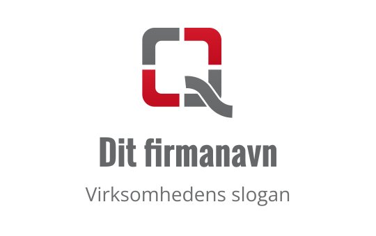 Moderne logo design med en rød og grå firkant med et flytende element