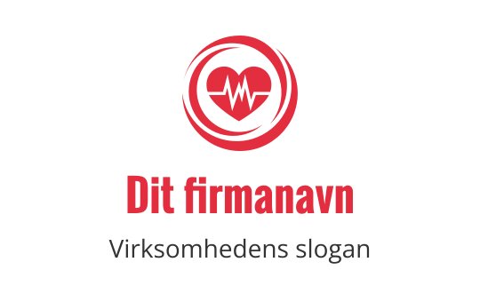 Fet rød hjerte logo design med en pulslinje inni