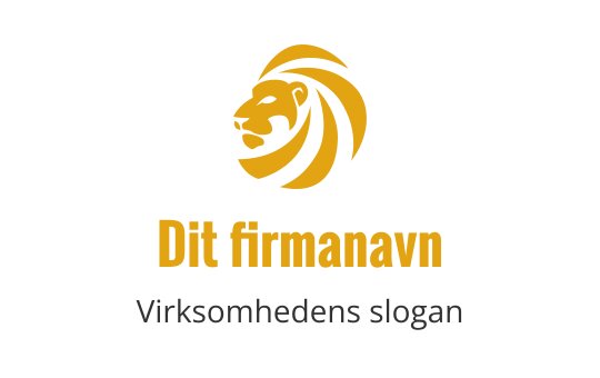 Moderne logo design av en modig løve med flytende manke i gull og svart