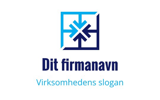 Moderne blå og teal logo design med geometriske former og et sentralt symbol