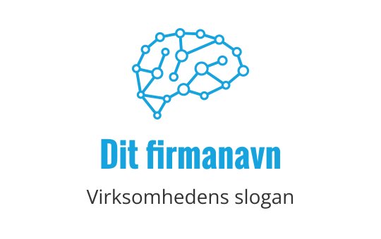 Moderne blå hjerne logo design med sammenkoblede noder og linjer