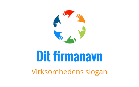 Fargerik logo med hender i en sirkulær oppstilling