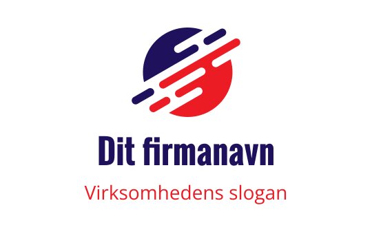 Dynamisk logo design med en rød og blå sirkelform med striper