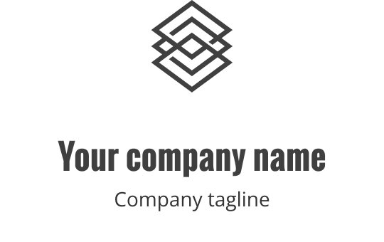 Elegant grå logo med geometriske former og moderne linjer