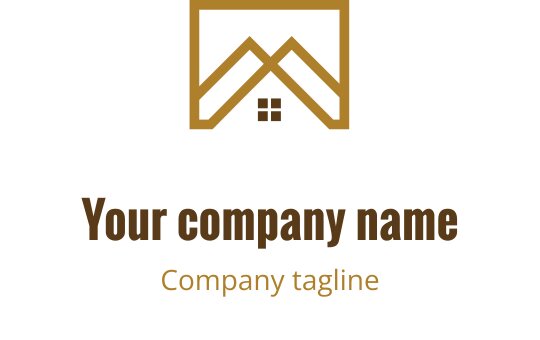 Moderne logo design med et hus med tak og vindu elementer