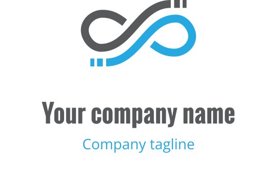 Moderne uendelig logo design i grå og blå nyanser