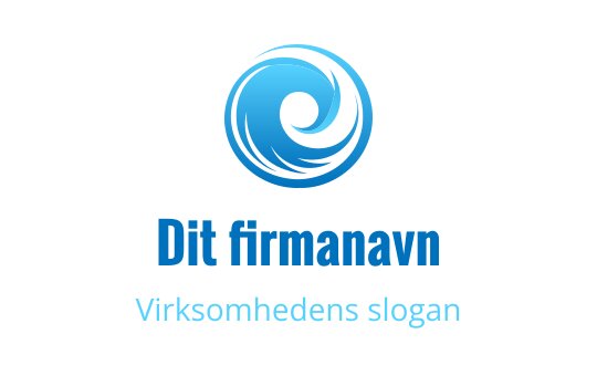 Svirrende blå logo med et dynamisk bølgemønster