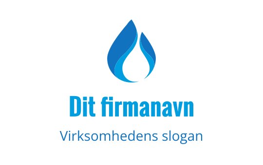 Moderne blå vanndråpe logo design med glatte kurver