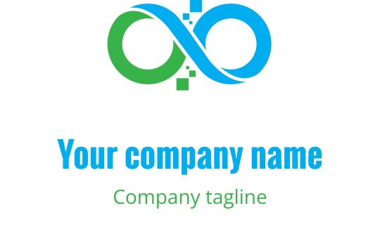 Moderne uendelig logo design i blå og grønne farger