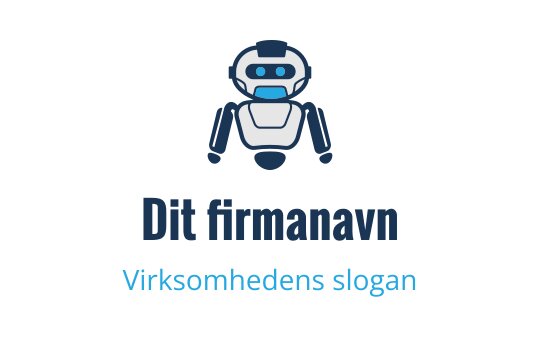 Vennlig robotlogo med blå aksenter og moderne typografi