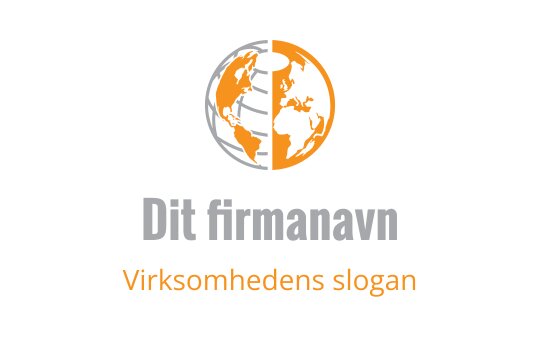Moderne globus logo design med oransje og grå elementer