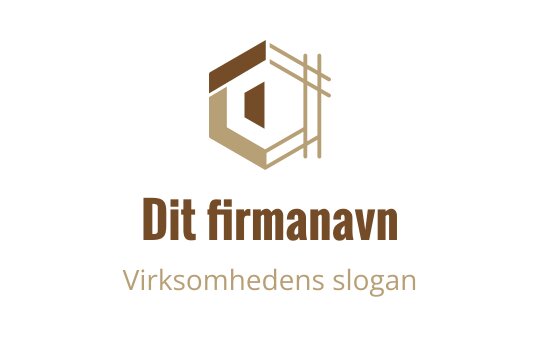 Moderne sekskantet logo design med brune og beige geometriske elementer