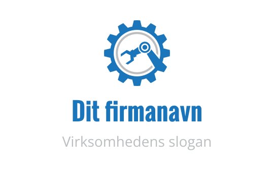 Moderne blå girlogo med en skiftenøkkel og forstørrelsesglass