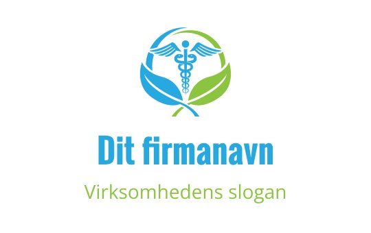 Moderne logo design med en kaduceus omgitt av grønne blader