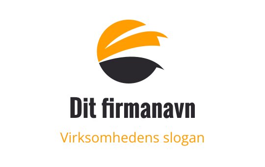 Moderne logo design med en oransje og svart abstrakt form