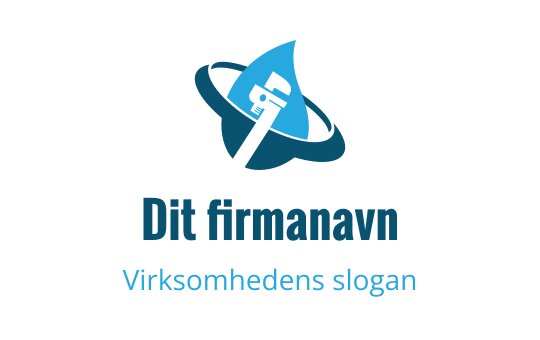 Moderne blå logo med nøkkel og vanndråpeelement