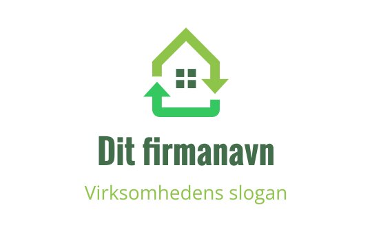Moderne grønt hus logo design med piler og vinduer