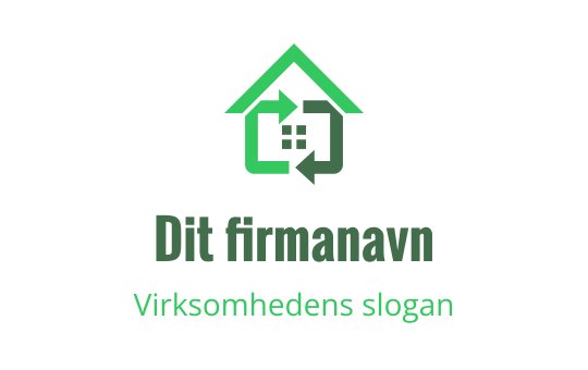 Moderne grønt hus logo design med piler og rutenettmønster