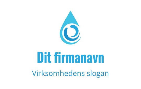 Moderne blå vanndråpe logo design med virvlende elementer