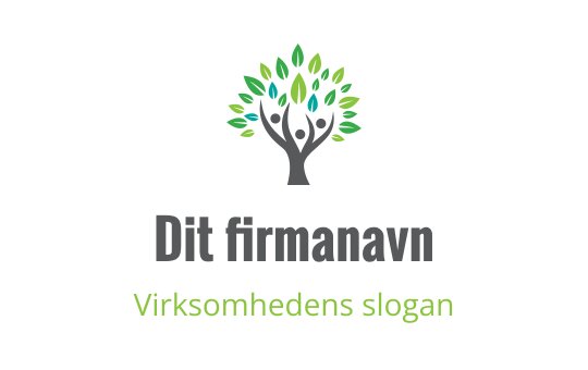 Moderne trelogo med livlige grønne blader og menneskefigurer