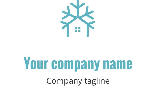 Moderne logo design med en snøfnugg over en hus silhuett
