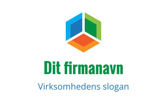 Moderne geometrisk logo med en fargerik 3D kubeform
